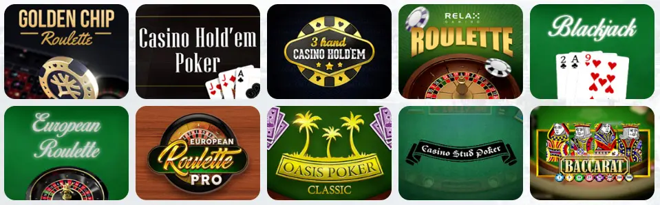 Jeux de table au IgoBet Casino